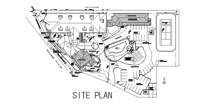 Cottage hotel site layout plan cad drawing details dwg file