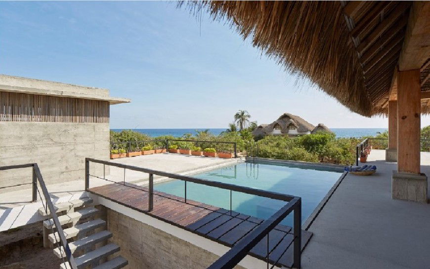 Cottage house 3d model drawing details with swimming pool jpg file