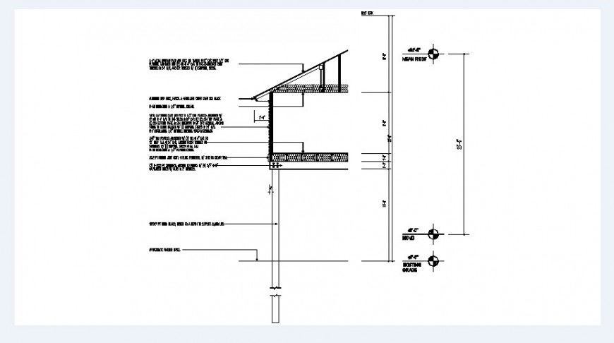 Cottage house constructive section cad drawing details dwg file