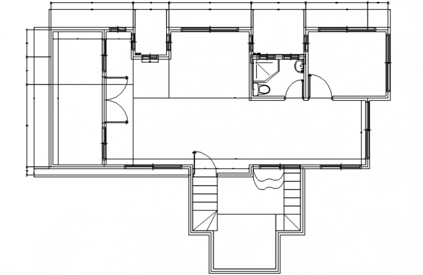 Cottage house floor framing plan structure drawing details dwg file