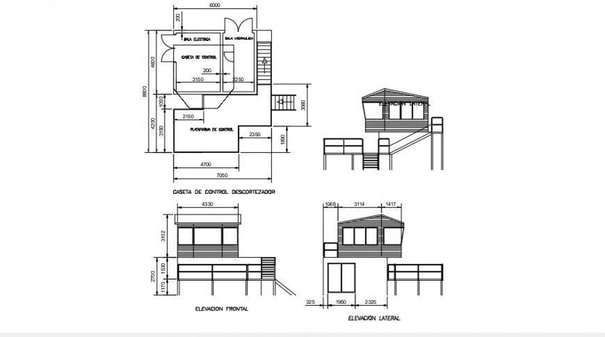 Cottage house two level elevations and plan drawing details dwg file