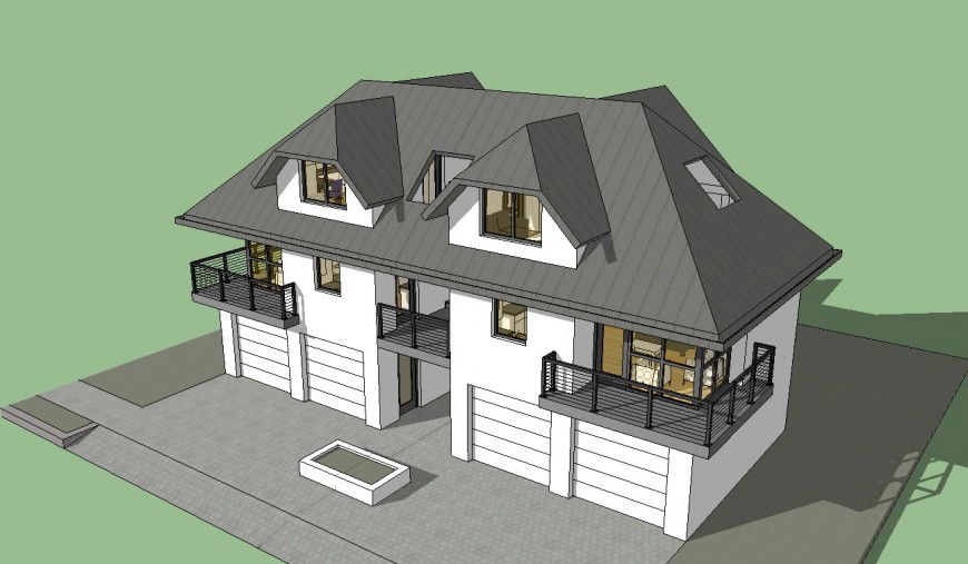 Cottage style theme based of a bungalow 3d