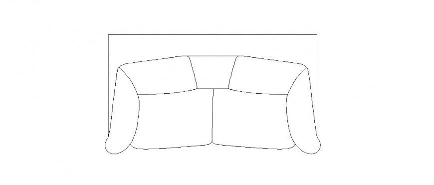 Couch Sofa Set Top View and Elevation DWG Block File