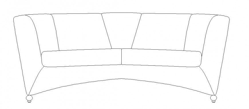 Couch Type Sofa Set Elevation Block DWG Drawing File