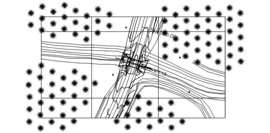 Coulvert box site plan and landscaping details dwg file