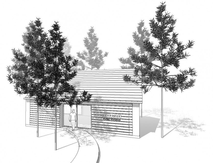 Country House 3d drawing in skp file