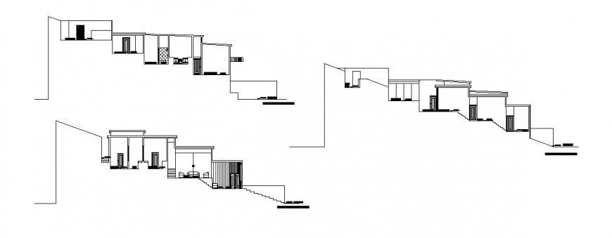 Country house folded elevation detail drawing in dwg AutoCAD file.