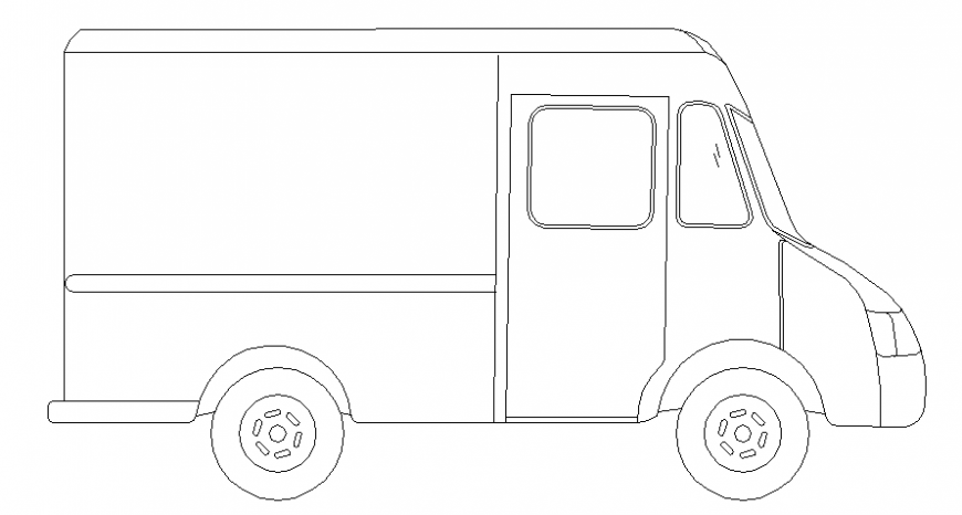 Courier van side view model