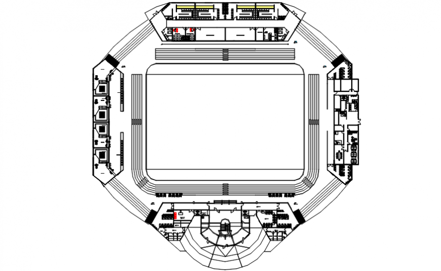 Court field top view stadium plan details dwg file