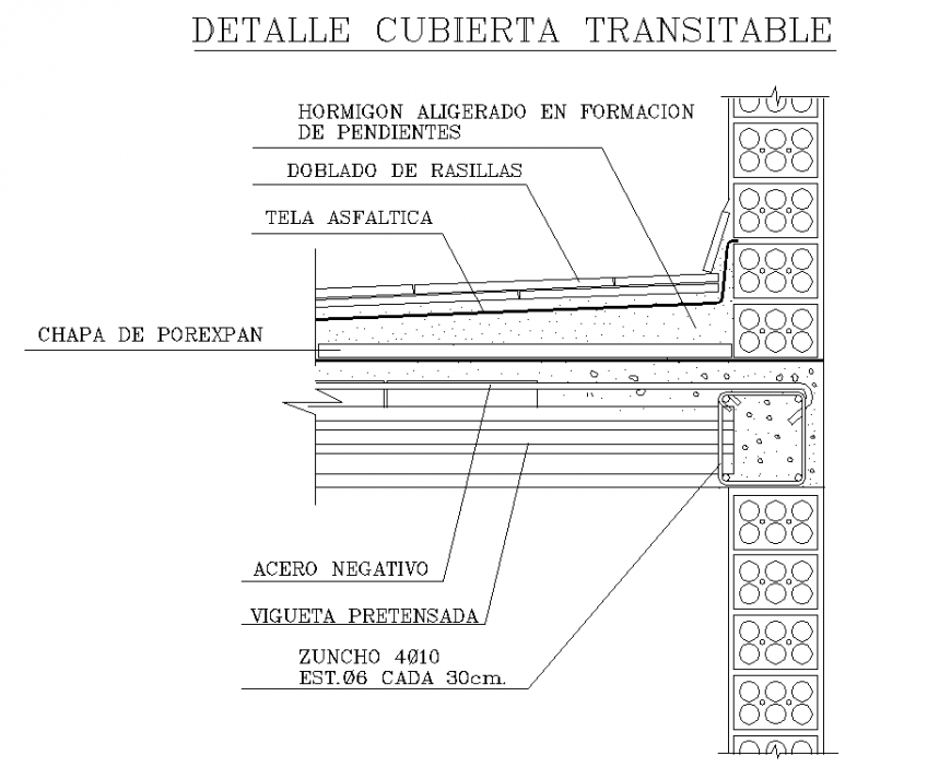 Cover detail of a trafficable in dwg AutoCAD file.