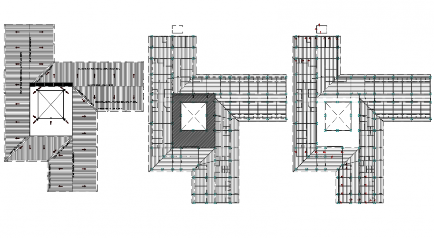 Cover plan and structure plan details of hospital building dwg file