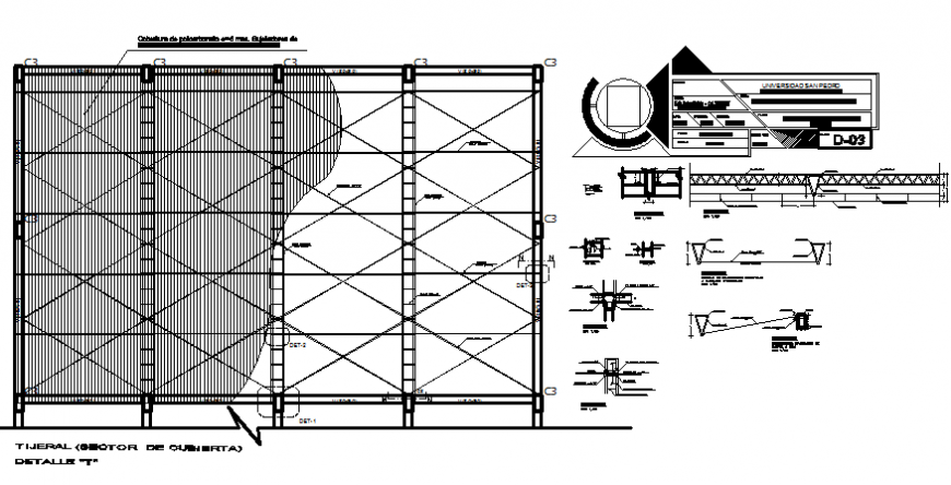 Cover plan constructive structure details dwg file