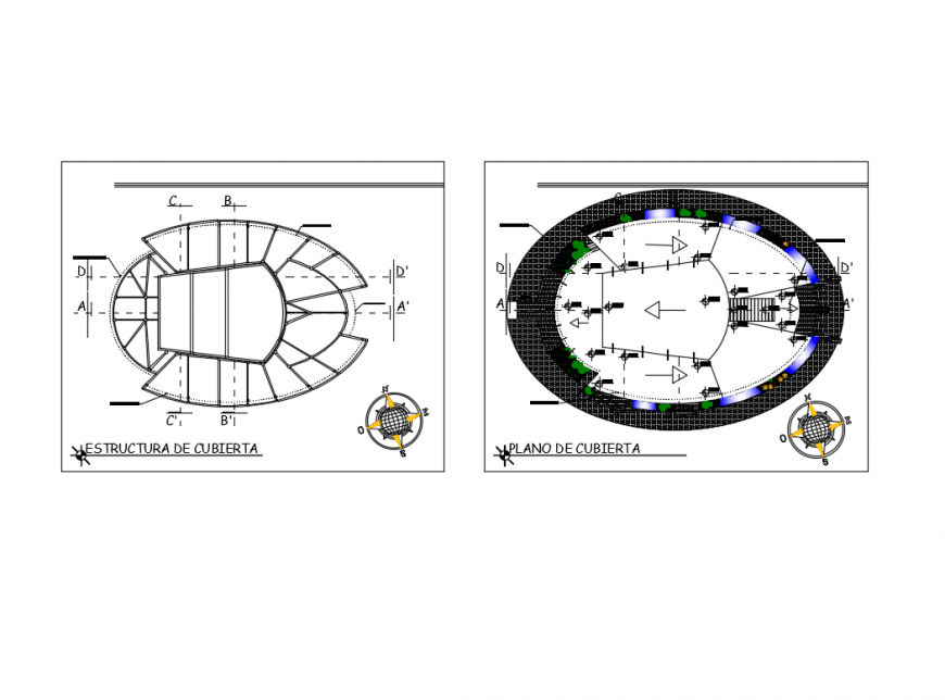 Cover plan of theater top view cad drawing details dwg file