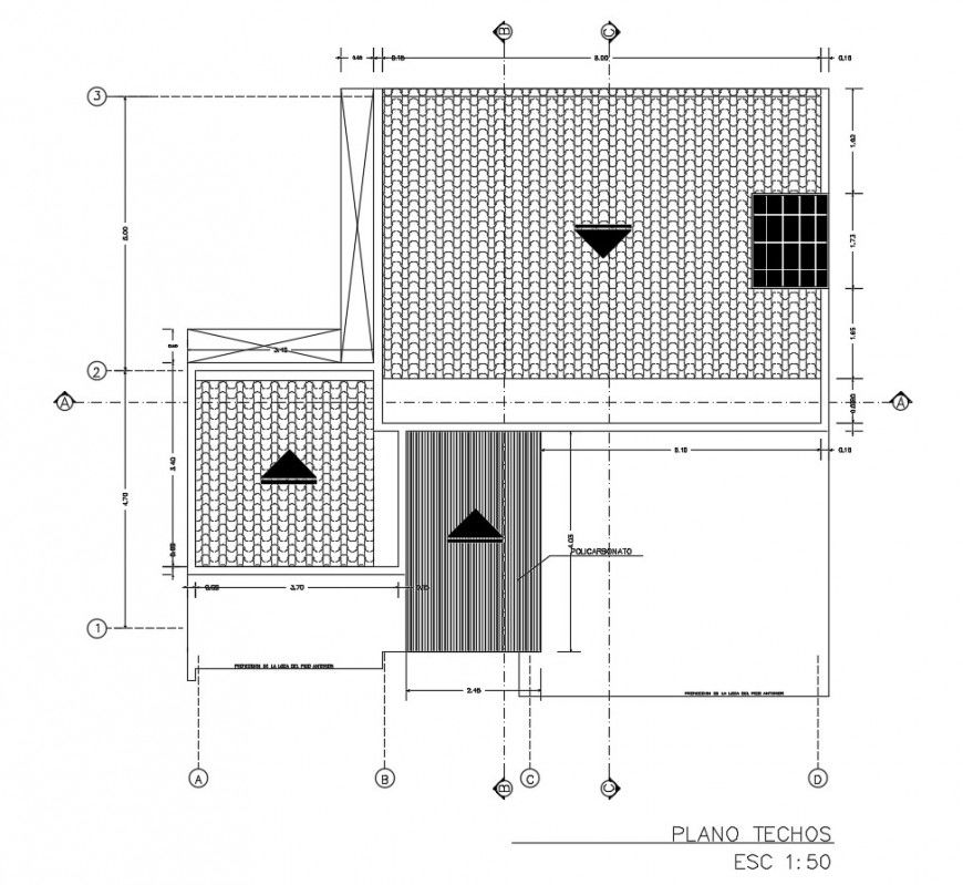 Cover plan structure details of residential house dwg file