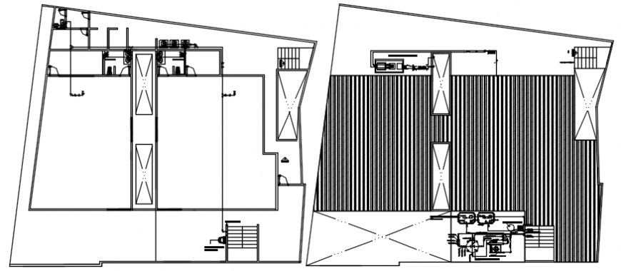 Cover plan with water line and reserve tank in AutoCAD file