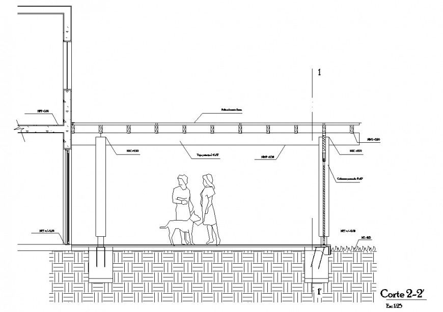 Coverage with polycarbonate roofing sheet in dwg file.