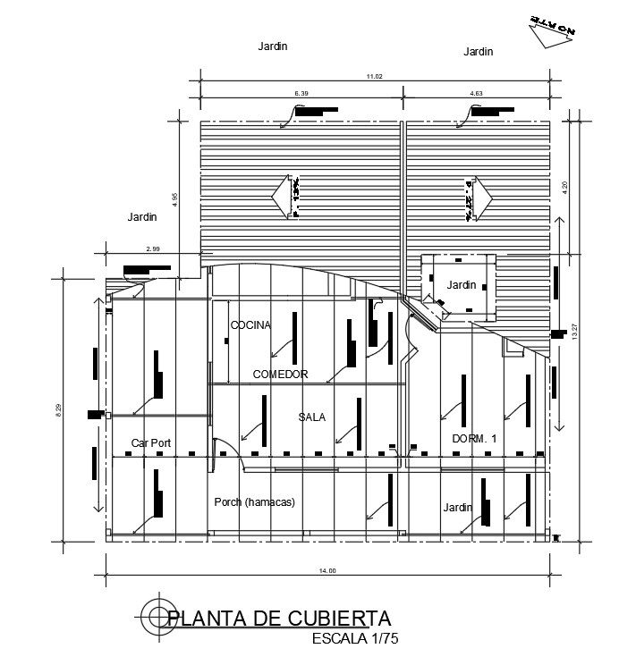 cover design of the house is given here. Download the 2d cad file now.