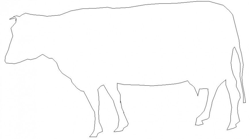 Cow drawings 2d view elevation of cattle animal blocks autocad file
