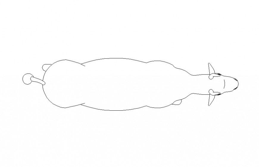 Cow Top View AutoCAD Drawing for Farm Layout and Animal Plan Design