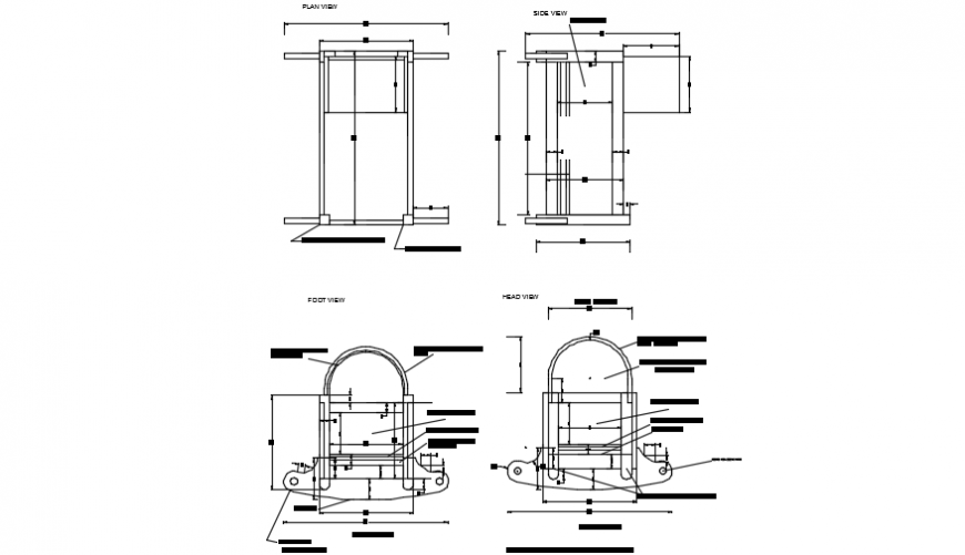 Cradle design sectional elevation detail