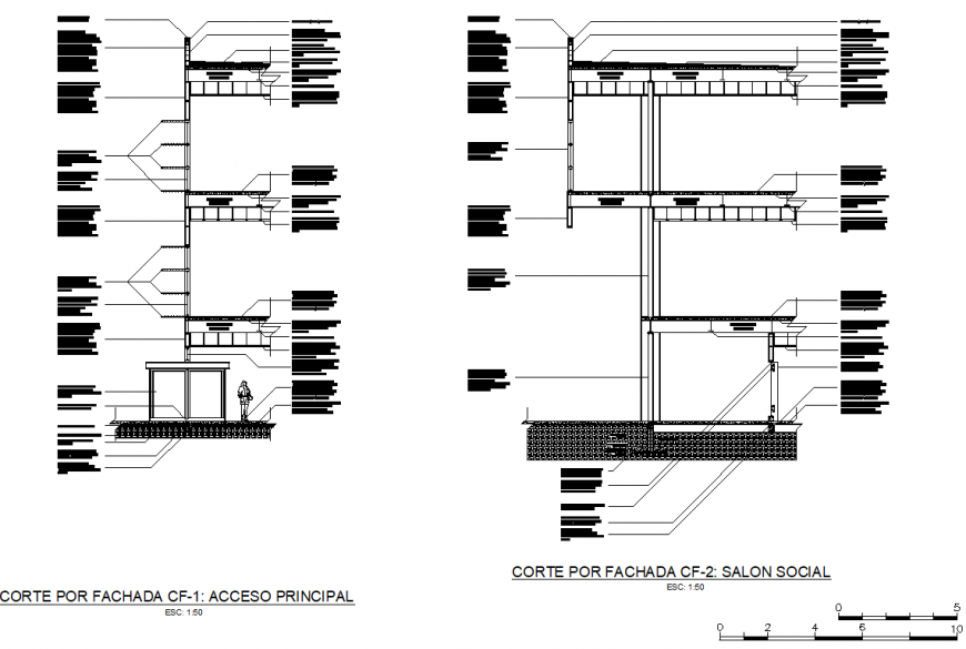 Crane court hotel spa section plan dwg file