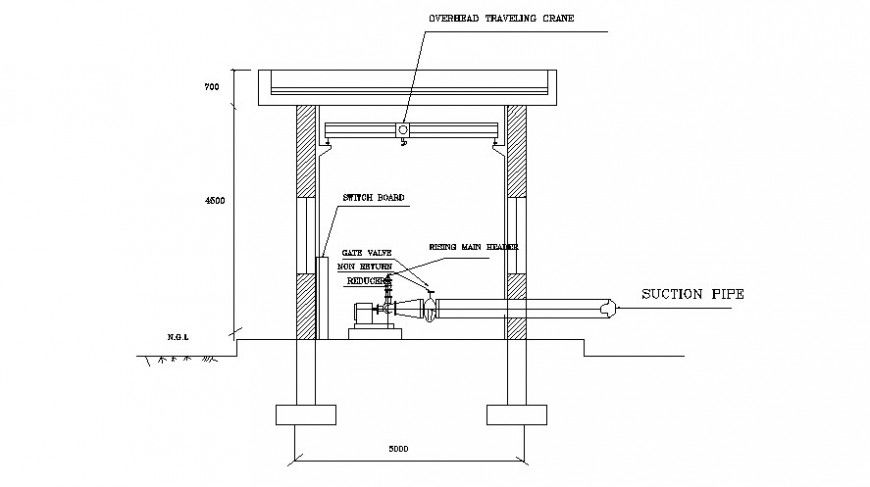 Crane girder drawings detail 2d view autocad softwrae file