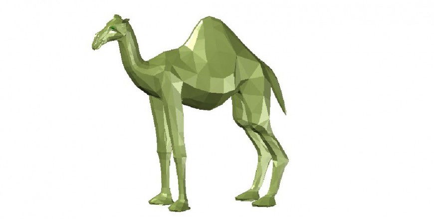 Creative 3d camel model elevation block cad drawing details dwg file