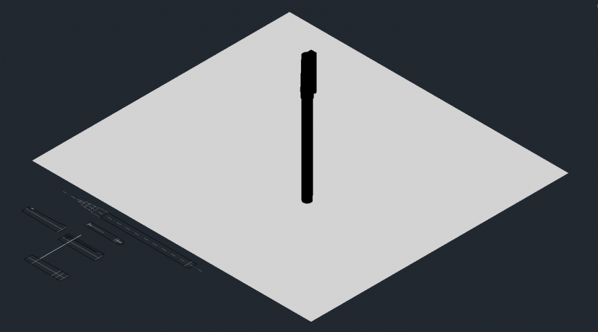 Creative 3d marker pen model cad drawing details dwg file