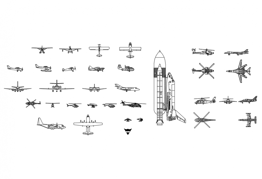 Creative air way vehicles blocks cad drawing details dwg file
