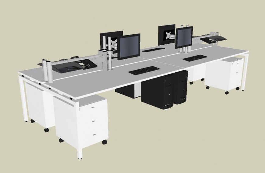 Creative bank office 3d furniture blocks cad drawing details skp file