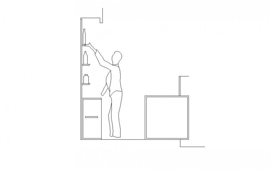 Creative bar counter section cad drawing details dwg file