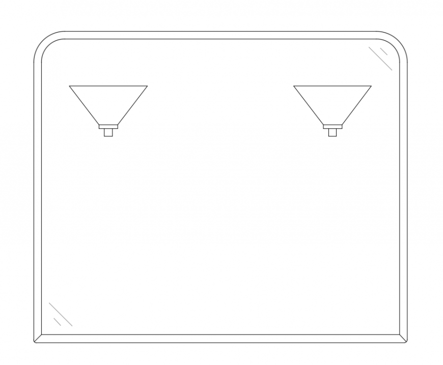 Creative bathroom mirror cad block design dwg file