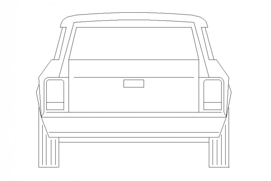 Creative car block front elevation cad drawing details dwg file