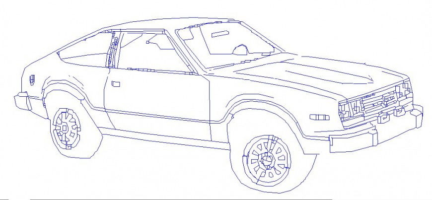 Creative car cross elevation block cad drawing details dwg file
