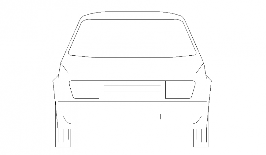 Creative car front elevation block cad drawing details dwg file