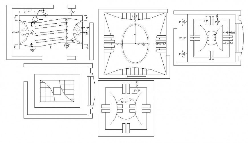 Creative ceiling plan and design details of one family house dwg file