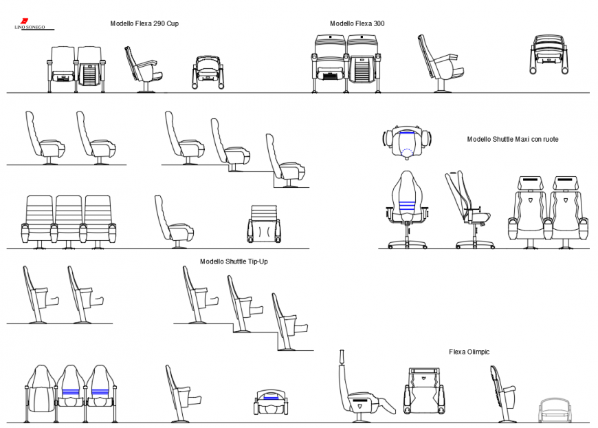 Creative chairs and arm chairs furniture cad blocks details dwg file