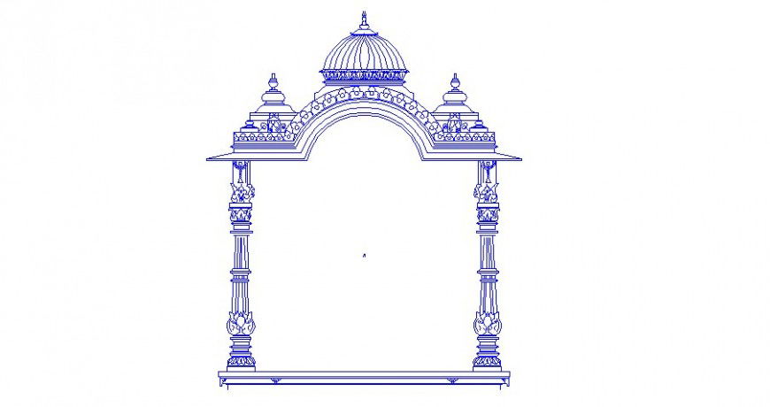 Creative column supportive gate for entrance cad drawing details dwg file