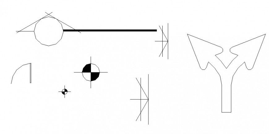 Creative common direction block drawing details dwg file