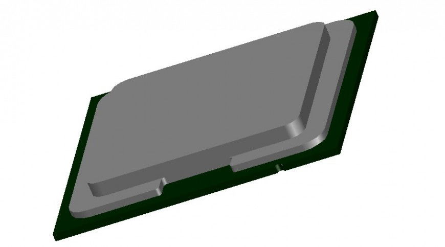 Creative computer cpu 3d model cad drawing details dwg file