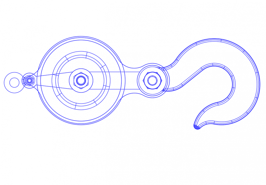Creative crane hook 2d model cad drawing details dwg file