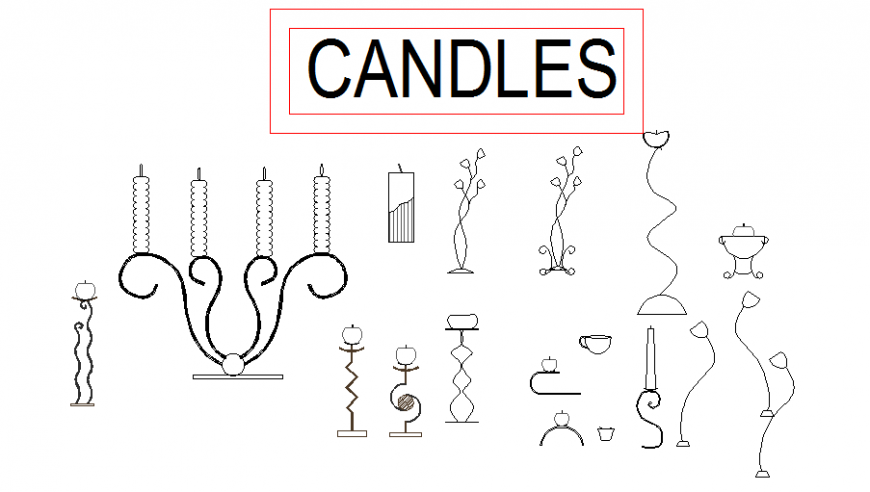 Decorative Candle CAD Blocks for Creative Interior and Product Design