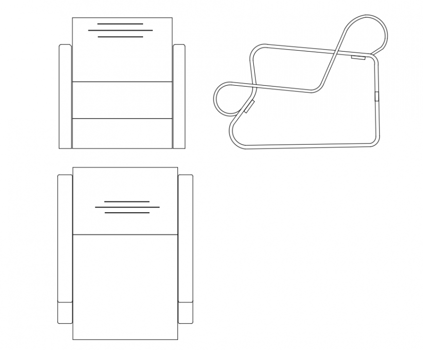 Creative designer chairs cad block design dwg file