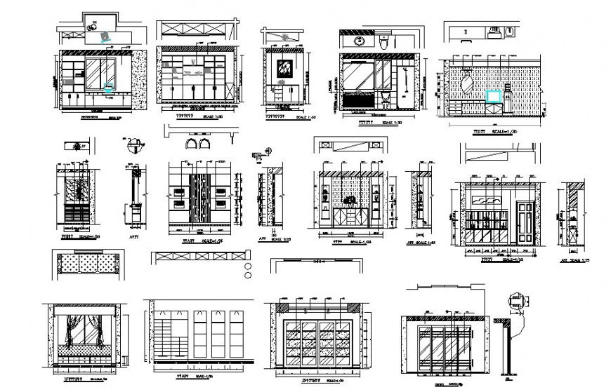 Creative drawing room cabinets and furniture drawing details dwg file