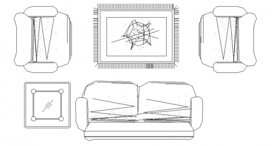 Creative drawing room furniture 2d blocks cad drawing details dwg file