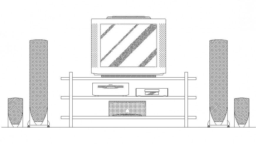 Creative Drawing Room TV & Sound AutoCAD Furniture DWG File