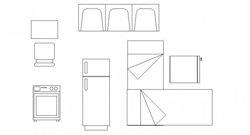 Creative furniture and household blocks cad drawing details dwg file