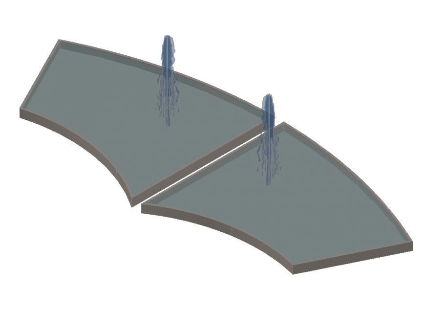 Creative garden 3d water fountain top view cad drawing details dwg file