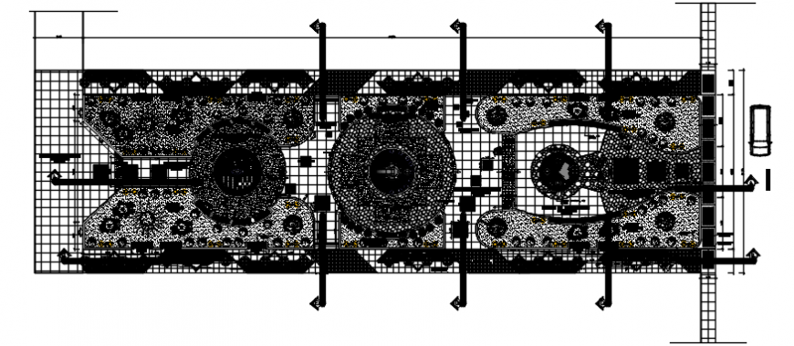 Creative green park layout and landscaping structure cad drawing details dwg file