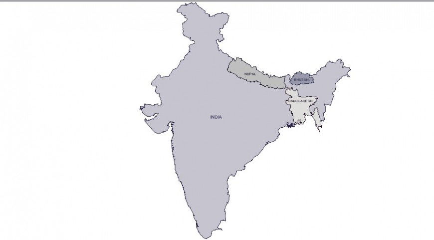 Creative Indian map model cad drawing details dwg file